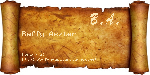 Baffy Aszter névjegykártya